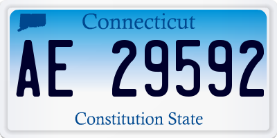 CT license plate AE29592