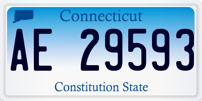 CT license plate AE29593