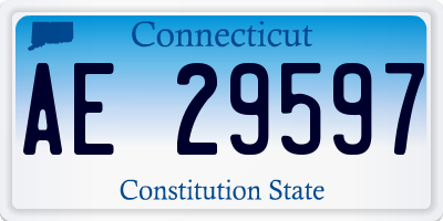 CT license plate AE29597