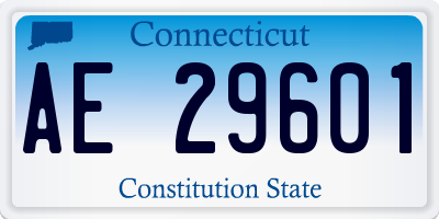 CT license plate AE29601
