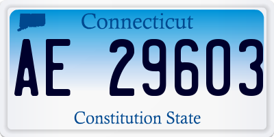 CT license plate AE29603
