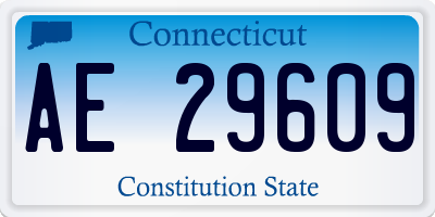 CT license plate AE29609