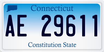 CT license plate AE29611