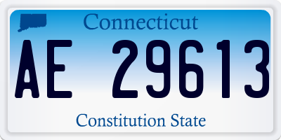 CT license plate AE29613