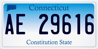 CT license plate AE29616
