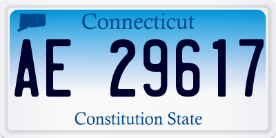 CT license plate AE29617