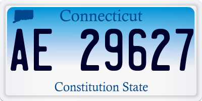 CT license plate AE29627