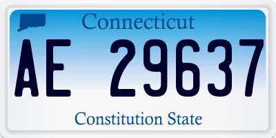 CT license plate AE29637