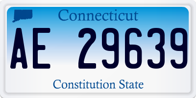 CT license plate AE29639