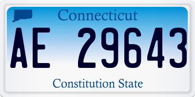 CT license plate AE29643