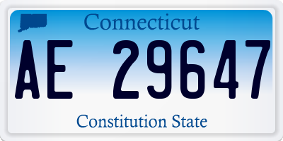 CT license plate AE29647