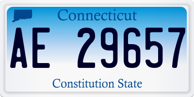 CT license plate AE29657