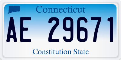 CT license plate AE29671