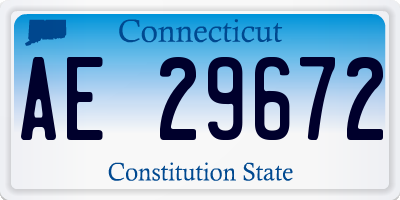 CT license plate AE29672