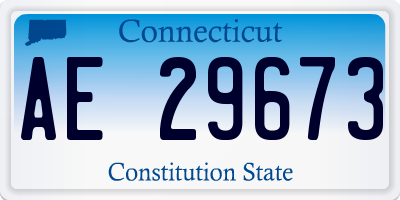 CT license plate AE29673