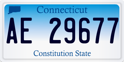 CT license plate AE29677