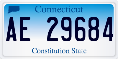 CT license plate AE29684