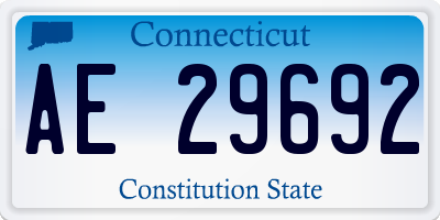 CT license plate AE29692