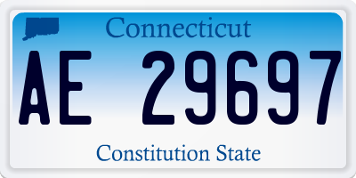 CT license plate AE29697