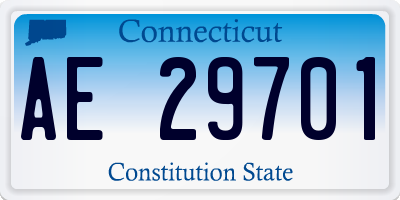 CT license plate AE29701