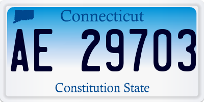CT license plate AE29703