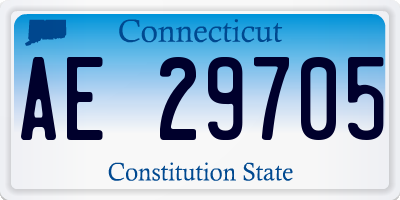 CT license plate AE29705