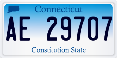 CT license plate AE29707