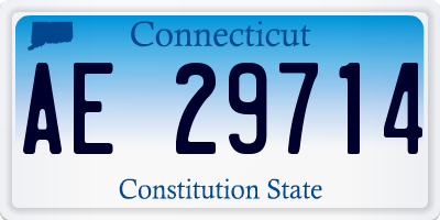 CT license plate AE29714