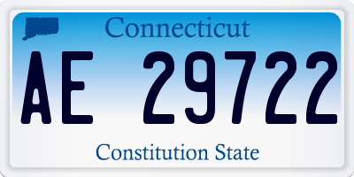 CT license plate AE29722