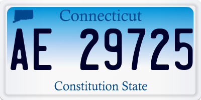 CT license plate AE29725