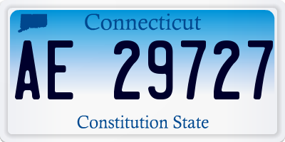 CT license plate AE29727