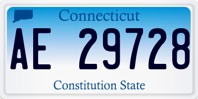CT license plate AE29728