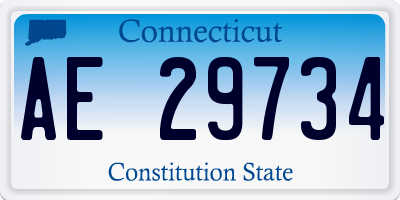CT license plate AE29734