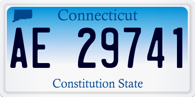 CT license plate AE29741