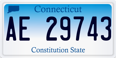 CT license plate AE29743