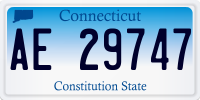 CT license plate AE29747