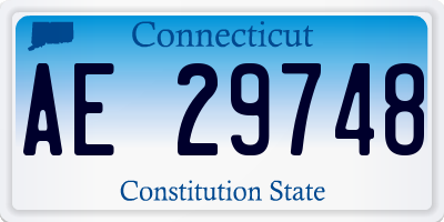 CT license plate AE29748