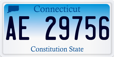 CT license plate AE29756