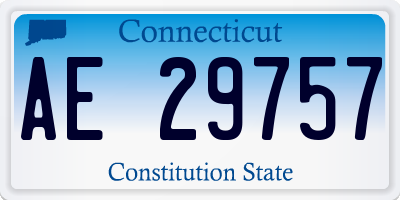 CT license plate AE29757