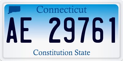 CT license plate AE29761