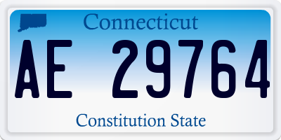 CT license plate AE29764