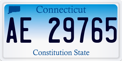 CT license plate AE29765
