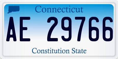 CT license plate AE29766