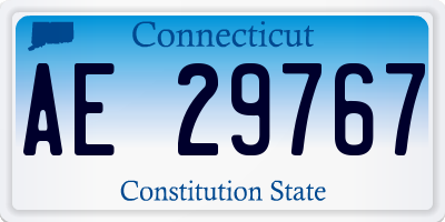 CT license plate AE29767