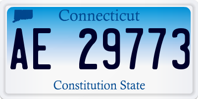CT license plate AE29773