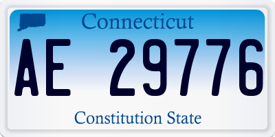 CT license plate AE29776