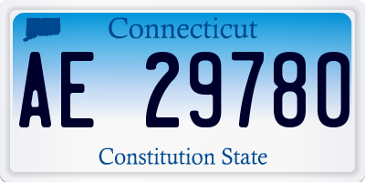 CT license plate AE29780