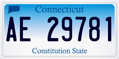 CT license plate AE29781