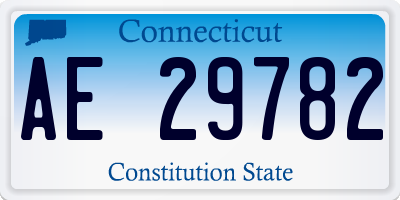 CT license plate AE29782