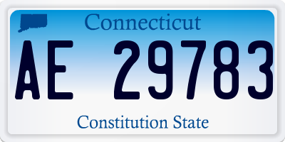 CT license plate AE29783